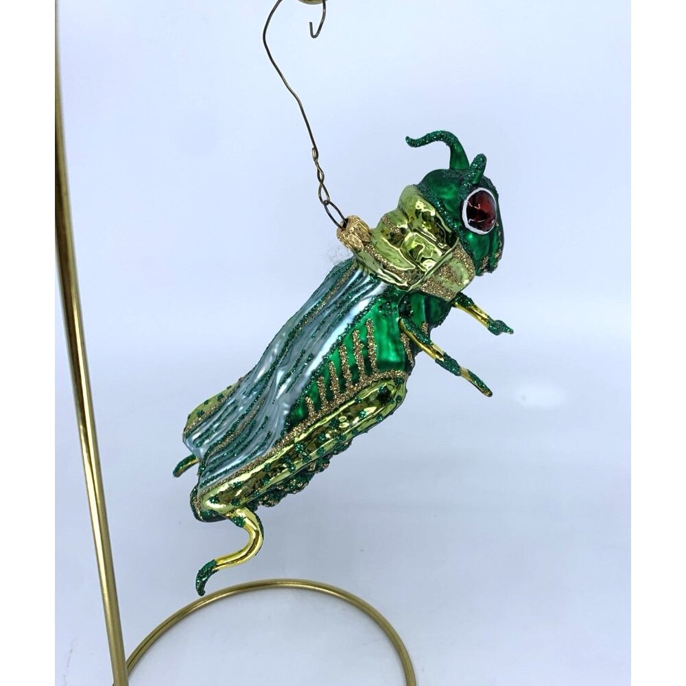 Whitehurst Grasshopper Hand Blown Fantasy Glass Ornament 5.75" Boxed Vtg Imports - Picture 7 of 13